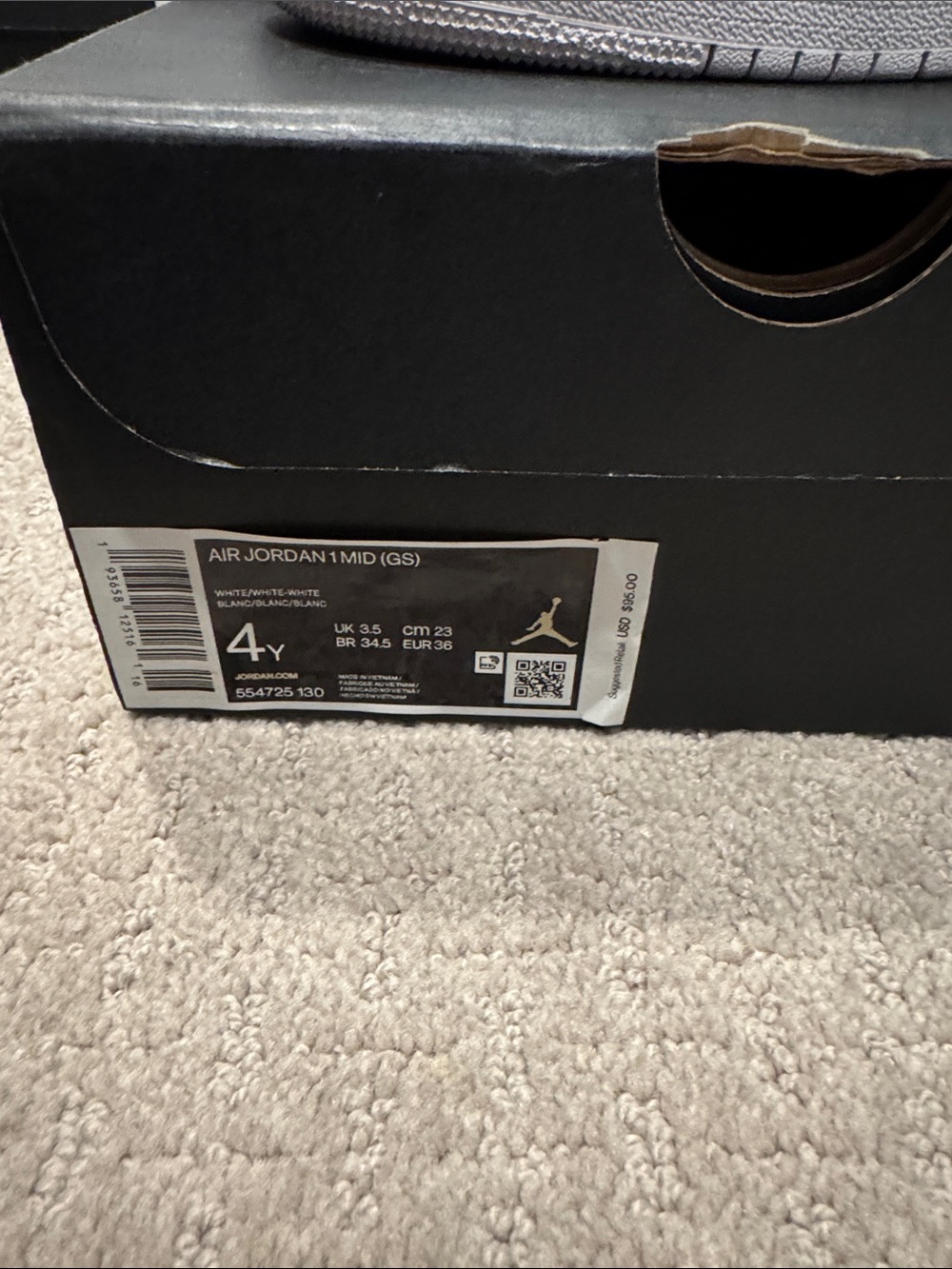Jordan Kids' White High-Top Sneakers - Picture 2 of 3